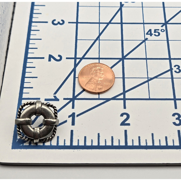 Life Preserver Lapel Pin Handcrafted Pewter Nautical Coastal Artist Signed NEW - Picture 7 of 10